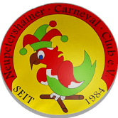 Logo des NCC mit Maskottchen und Schriftzug Neupetershainer Carneval Club e.V. seit 1984